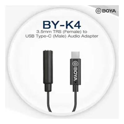 BOYA By-K4 3.5mm TRS Female To Type-C Male Audio Adapter